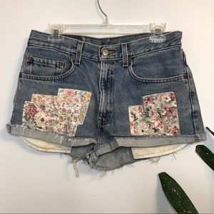 Levi’s Cut Off Patchwork Shorts